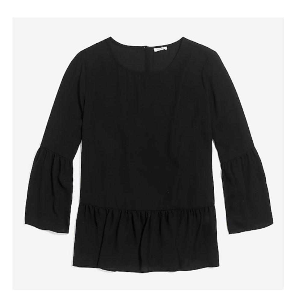 Jcrew Bell-sleeve peplum top